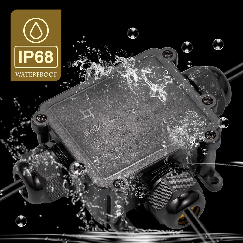 3-Way Cable Connection Box with Quick Connector IP68 3-Way Junction