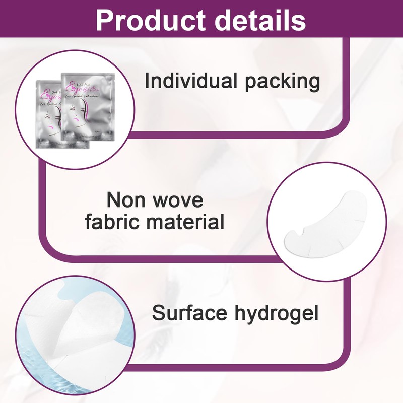100 Pairs Eye Gel Pads, Eyelash Pads,Under Eye Pads For