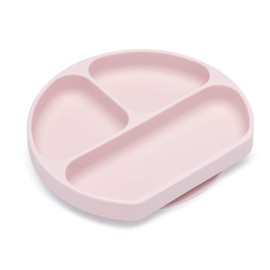 Ava + Oliver Silicone Suction Plate - Divided Plate Made with BPA Free Silicone - Perfect for Girls and Boys - Easy Clean Babies or Toddler - Dishwasher and Microwave Safe - Excellent Baby (Blush)