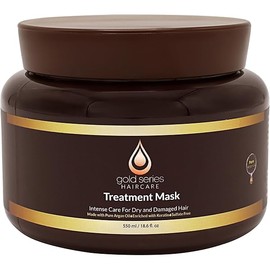 Gold Series Treatment Mask – Deep Hydrating Argan Oil Hair Mask for Dry Damaged, Color Treated and Curly Hair Enriched with Keratin – Sulfate Free Natural Hair Repair Treatment, 18.6oz