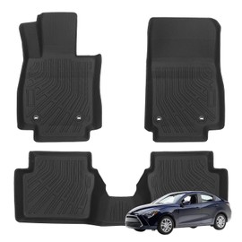 Alfombrillas Priprilod para Toyota Yaris 2017-2020 Compatible con Scion iA 2016 Protector para Todo Clima Forros de Piso TPE de Ajuste Personalizado Alfombrillas de Coche Antideslizantes