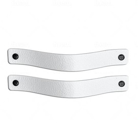 Brute Strength - White Leather Drawer Pulls - 2 Pack - 7-7/8 x 1 Inch - Industrial Style - Easy to Install