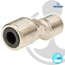tecuro S-Connector (Sound-Reduced) for Wall Fittings 3/4 x 1/2 Inch, Nickel-Plated Brass