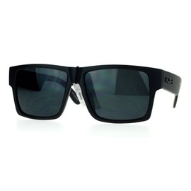 JuicyOrange KUSH Sunglasses Square Retangular Matte Black Frame Super Dark Black Lens