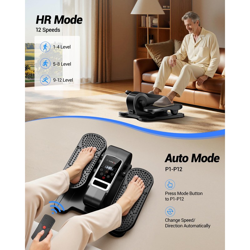 Under Desk Elliptical Machine, Electric Seated Pedal Exerciser, Mini Elliptical