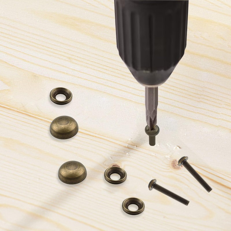 ZIUZI Brass Decorative Bolts with Caps, 8 Pack Antique Bronze