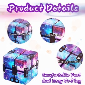 4 Pack Fidget Cube Infinity Cubes, Infinity Cubes Pack Relaxing Hand-Held for Adults,Magic Release Stress Cube and Anxiety Relief Toys, Killing Time Cool Fidget Block for ADD/ADHD/OCD