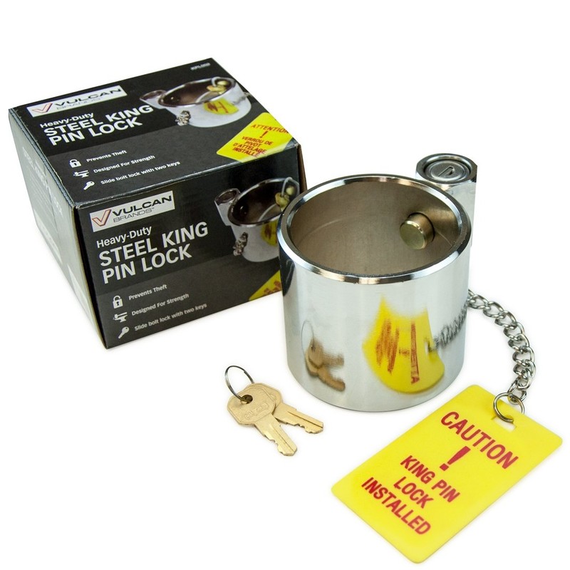 VULCAN King Pin Trailer Hitch Lock - Heavy Duty Chromed