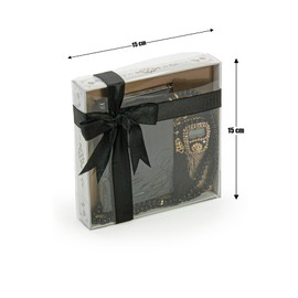 İhvan Online Medina Calligraphy Quran Set with Islamic Finger Counter, Portable Digital Prayer Tasbeeh, Pearl Zikirmatic Beads, 3 Pieces Gift for Ramadan & Eid & Mevlüt (Black)