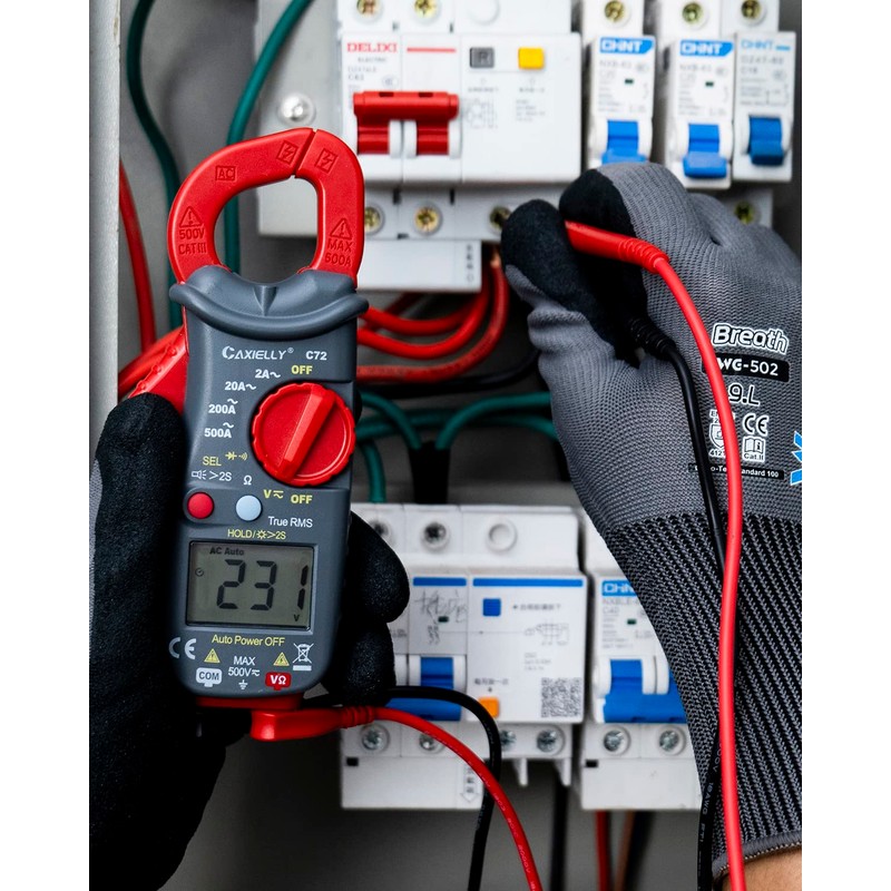 CAXIELLY Digital Clamp Meter Multimeter Amp Voltage Tester Auto-ranging with