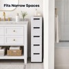 5-Drawer Narrow Storage Cabinet with Wheels, Slim Plastic Storage Drawers