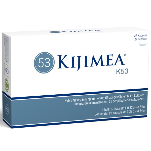 Kijimea® K53 - The Innovation for the Gut Microbiome - with 53 Selected Microculture Strains - Lactose Free, Gluten Free, Fructose Free - 18 Capsules