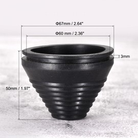 sourcing map Rubber Grommet Wire Protection Thick Plates Conical Holder Diameter 60 mm Pack of 4