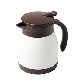 Pearl Metal HB-4380 Tabletop Pot, Table Pot, 16.9 fl oz (500 ml), Stainless Steel, Heat Retention, Cold Retention, White x Brown