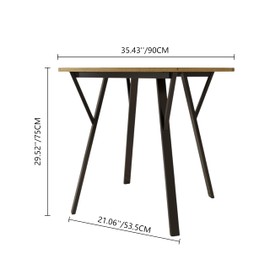 Wild & Bold 35.43" Round Dining Table – Modern Small Kitchen Table with Black Metal Legs, Perfect for 2-4 People, Stylish Brown Wood Finish for Dining Room or Kitchen (Table Only)