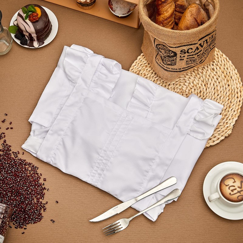 Geyoga Women's Waist Apron Cooking Apron Kitchen Waitress Apron Maid