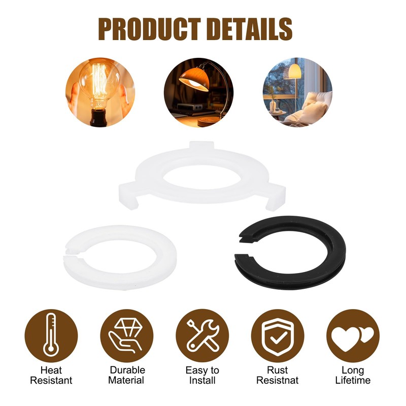 6Pcs Plastic Lampshade Reducer Ring Set, E27 to E14 Lampshade