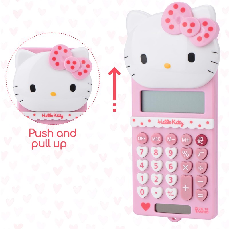 Cute Kids' Mini Calculator - 5.9 x 2.6in, LCD Display,