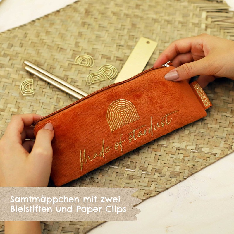 Papierdrachen Velvet Pencil Case, rust, Pencil case