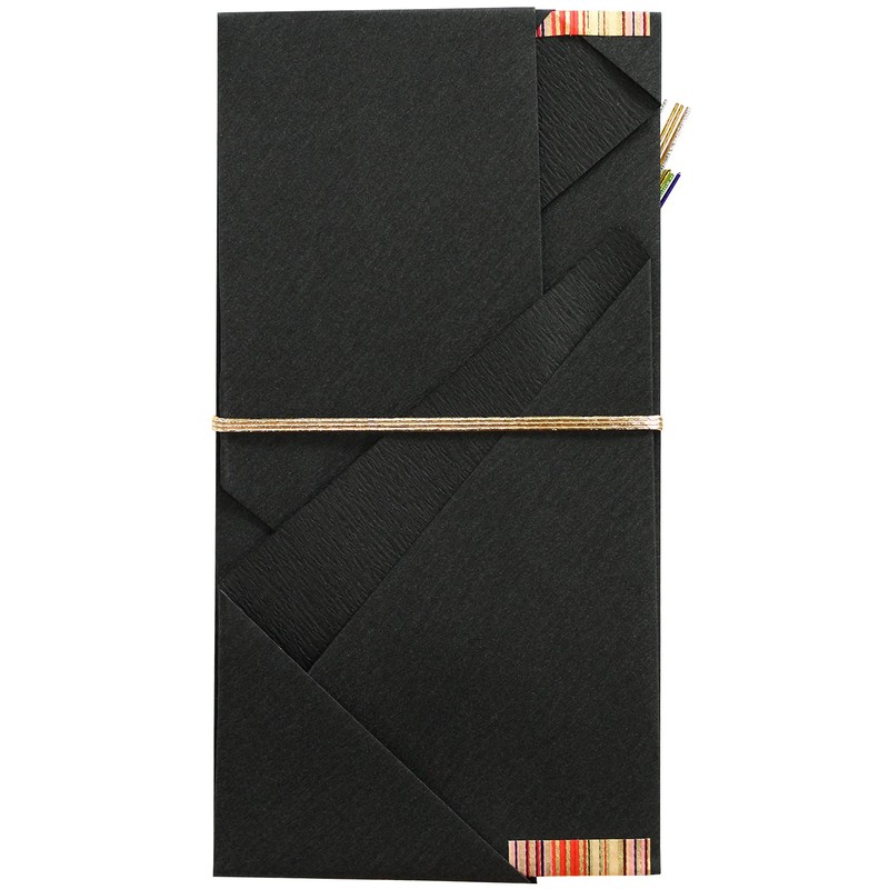 Suzuki Paper Festival Bag, Creative Gold Seal, Striped, Dark Black,