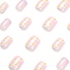 24 Piezas Uñas Postizas Francesa Corto, Rosa y Blanco Puntas