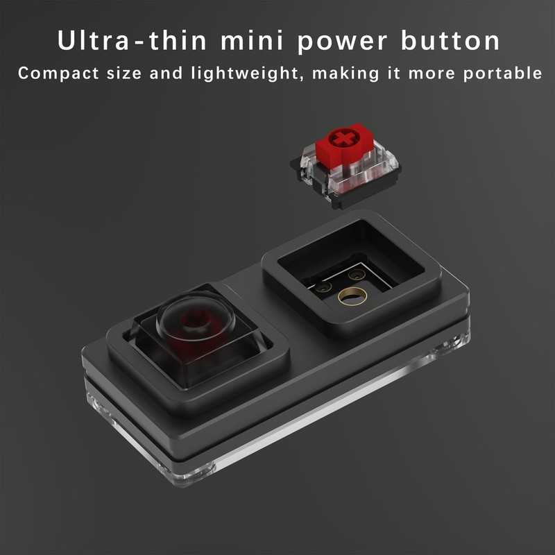 NLOFIN PC Power Button,Mini 2-Key Remote PC Power Switch，PC Computer