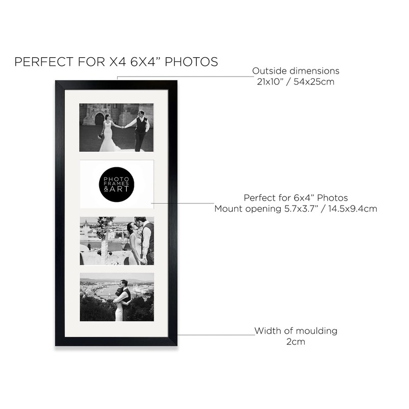 pf+a REAL GLASS Multi Aperture Picture Frame for x4 6x4