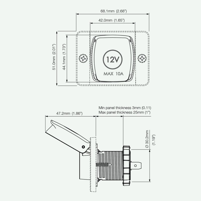 Scanstrut Flip Pro 12V Power Socket