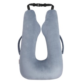 TinlyFinly Car Travel Pillow for Kids Adults, Raised Padding Head and Neck Support Car Seat Sleeping Pillow for Toddlers, Portable U Shaped Body Pillow for Cars Seat On Road Trip (Light Gray)