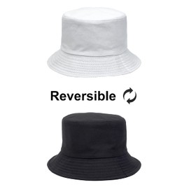 Utmost Bucket Hat | Two Tone Dual Color and Gradient Styles | Lightweight & Packable | Outdoor Summer Sun Hat(Reversible-White/Black)