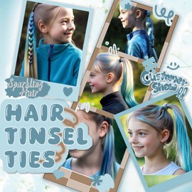 Rainbow Ponytail Extensions With Hair Tie 1 Packs 80g/Pack Coloured Hair Extensions for Braiding 18 inch Colorful Ombre Mermaid Pony Tail Synthetic Hair Extensions for Girl Women XX37