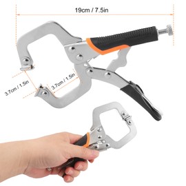 4 Pack 6 Inch C Clamp Locking Pliers,Locking C Clamp With Non-Slip Rubber Grip, Adjustable Nickel Plated C Pliers for Wood Working, Welding, Electrician Maintenance and More, by GENHAKON