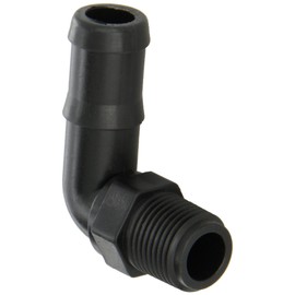 Banjo HB050/075-90 Polypropylene Hose Fitting, 90 Degree Elbow, 1/2" NPT Male x 3/4" Barbed