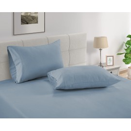 LANE LINEN Pillow Case Covers King Set of 2 100% Egyptian Cotton Sateen Soft Cool & Smooth 1000 Thread Count Cases - French Blue