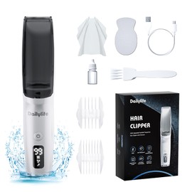 DAILYLIFE Baby Hair Clippers, Quiet Calming Clippers for Autistic Children, Vacuum Baby Hair Cutting Kit, Cordless Rechargeable Waterproof Kids Hair Trimmer with 2 Guide Combs