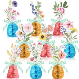 Motiskyy 9 Pcs Wildflower Centerpieces for Tables Wildflower Birthday Baby Shower Party Decorations Flower Honeycomb Centerpieces Spring Floral Table Decorations for Wedding Baby Shower Supplies