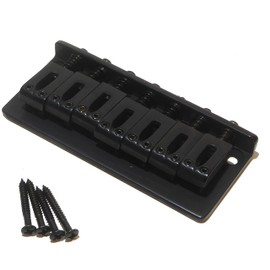 Seven string guitar bridge in black BN071 strings through body 10.8mm spacing