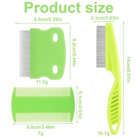 WUSJCOF 3 Stück Flohkamm für Katze und Hund, Läusekamm mit Metallzähnen, Tränenfleckentferner, Haustier Edelstahlkamm zum Entfernen von Flöhen