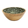 Dexam Sintra Mango Wood Spotted Salad Bowl - Olive Green