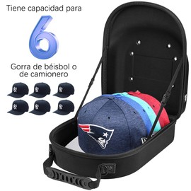 Funda de Viaje para Sombrero,Estuche para gorras de béisbol con asa de transporte, correas de hombro y equipaje,protege hasta 7 ó 8 sombreros para exhibición y organizador de gorras de béisbol