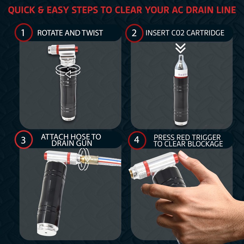 RedRock Gallo Gun AC Drain Line Cleaner Tool, HVAC Air