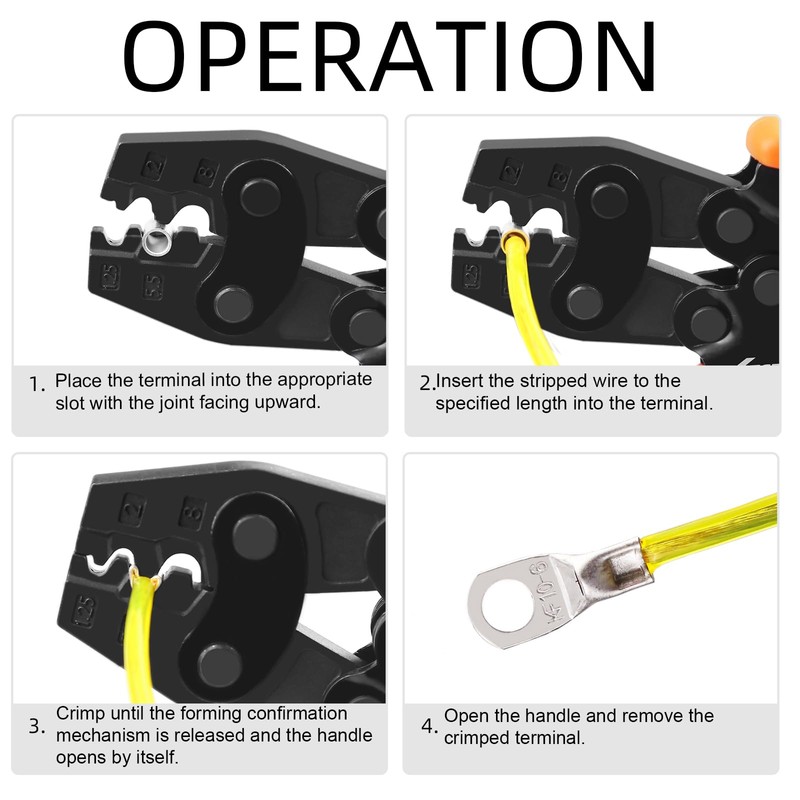 KF CPTEC Crimp Tool for Bare Crimp Terminals 1.25-8mm² Bare