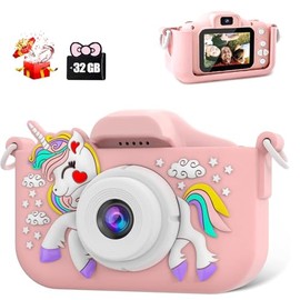 LYBH-HJY Juguete de Cámara para Niños, Mini Cámara con Pantalla a Color 2.0 IPS HD y Tarjeta de Memoria de 32 G, Adecuada para Niños y Niñas de Años (