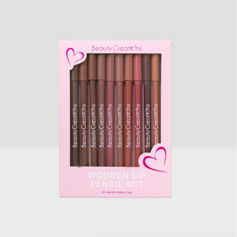 Set Delineadores 12 Tonos De Labios Madera Beauty Creations