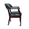 Oakestry Ivy League Executive Captains Chair Blue Frame Upholstered Leather