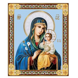 Needzo Madonna and Child in Blue Virgin Mary Eternal Bloom With Christ 4 3/4 Inch, Religious Gift For Woman Man, With Stand