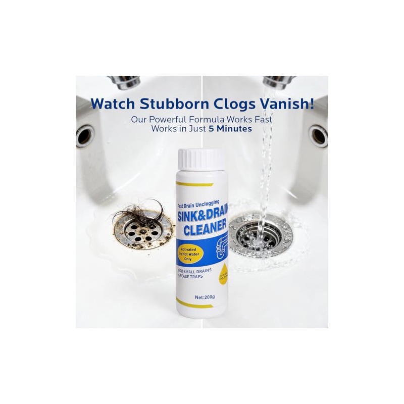 Fast-Acting Drain Cleaner Powder for Home Plumbing Maintenance