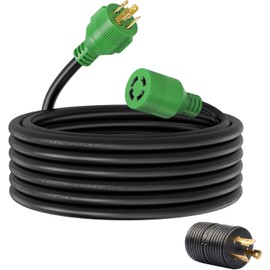 RVMATE 30 Amp Generator Cord 4 Prong 25 Feet, NEMA L14-30P/L14-30R, 125/250V Up to 7500W 10 Gauge SJTW Generator Extension Cord, ETL Listed