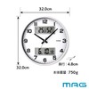MAG Wall Clock, Wall-Mounted Clock, Analog, Thermometer, Hygrometer, Temperature and