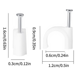 JCKHXG Cable Clips，120Pcs 10mm Cable Staples .Wire Wall Clips with Cable Nails .Cable Clips White，RG6 RG59 CAT5 CAT6 RJ45